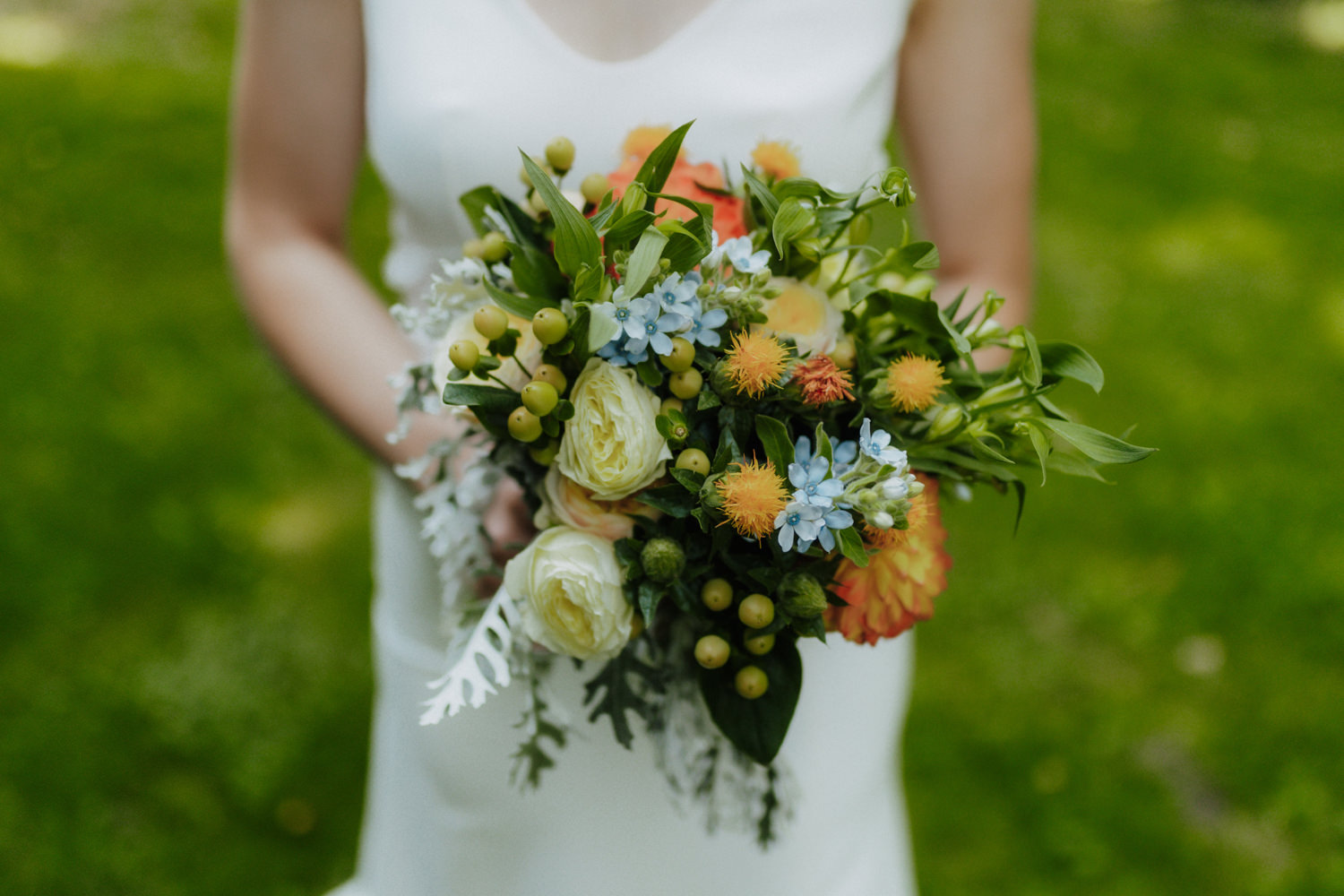 Detailaufnahme Brautstrauß Hochzeit Kiessee Göttingen Blumen