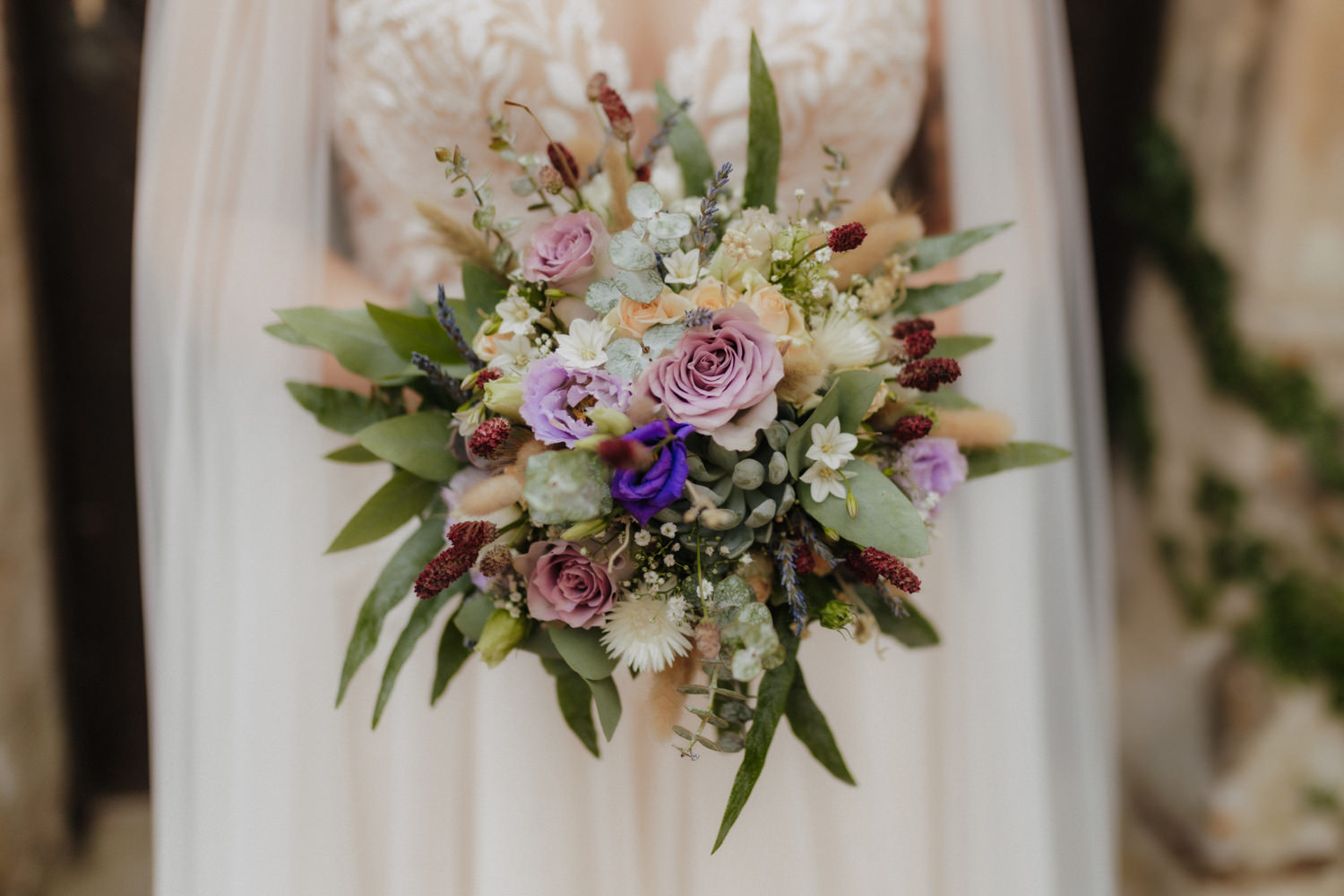 Brautstrauß mit Pastellblumen Hochzeit Schloss Waldeck